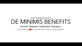 De Minimis Benefits [upl. by Zandt742]