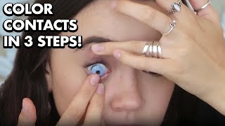 How to Put in Color Contacts Fast amp Easy  I Put in 7 Colors Fiona Frills [upl. by Rehtul906]