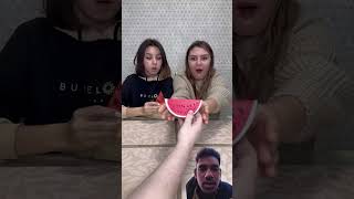 Choose watermelon challenge 😂 How many watermelons were real 🙄 shorts Best video by Hmelkofm [upl. by Ayifas]