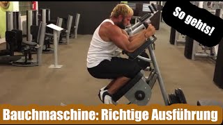 Bauchmuskeltraining Bauchmaschine McFit richtige Ausrührung  Körperspannung Training [upl. by Twila]