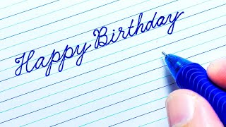 How to write Happy Birthday in cursive writing  Happy Birthday in fancy letters  Happy Birthday [upl. by Isiad]