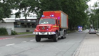 FEU7R0 Schenefeld Tennishalle im Vollbrand Einsatzfahrten Feuerwehr und ABCDienstLZG Pinneberg [upl. by Gurango545]