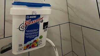 Bathroom Tile grout homeowner review Mapei Flexcolor CQ grout [upl. by Asiralc959]