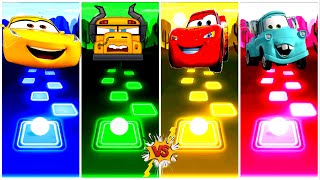 Miss Fritter Eater 🆚 Cruz Ramirez 🆚 McQueen 🆚 Two Mater Pixar Car Tiles Hop EDM Rush 🎶 [upl. by Blanch201]