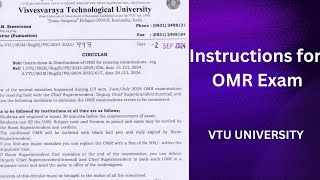 Instructions for OMR exam VTU University [upl. by Noffets850]