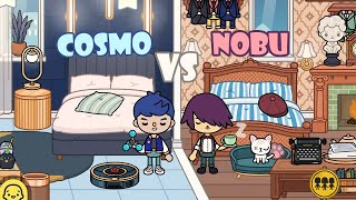 Sfida di arredamento su Toca Life World  ⚗️ Cosmo VS Nobu ✒️ [upl. by Sallad]