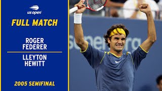 Roger Federer vs Lleyton Hewitt Full Match  2005 US Open Semfinal [upl. by Trometer]