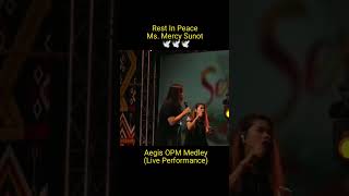 Aegis OPM Medley  Live Performance Rest in Peace Ms Mercy SUNOT lead vocalist Aegis Band [upl. by Ainoz439]