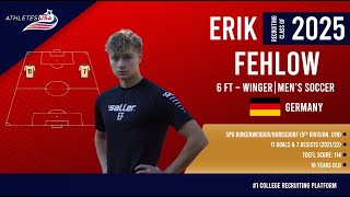 Mens Soccer  Winger  Erik Fehlow Germany  Highlights  Recruit 2025 [upl. by Baird]