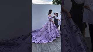 Making a long prom dress formal evening gown promdress sewing designer fashion [upl. by Aarika]