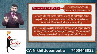 VAR  Risk Management Part 2 English  CA Final SFM  Strategic Financial Management [upl. by Abbotsun153]