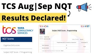 Big Update TCS August  September NQT Result Declared  How to Check Score Card  Apply For Jobs [upl. by Cogn80]