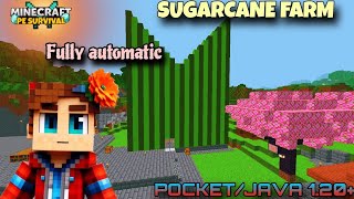 The Ultimate Automatic Sugarcane Farm in Minecraft PE [upl. by Eiznikam]