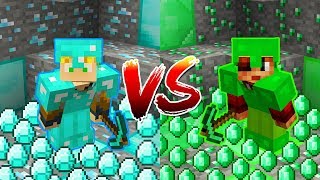 PICARETA DE DIAMANTE VS PICARETA DE ESMERALDA NO MINECRAFT QUEM VENCE [upl. by Kalie312]