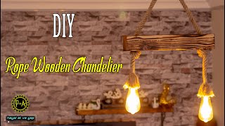 💡Halatlı Ahşap Dekoratif Avize Nasıl Yapılır Halat Sarkıt DIY Rope Wooden Chandelier [upl. by Iadrahs291]