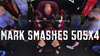 Mark Bell Smashes 505x4 with Guests Jesse Burdick  Damon Thurman  Kegan Dillon  Sean Schantin [upl. by Cotterell]