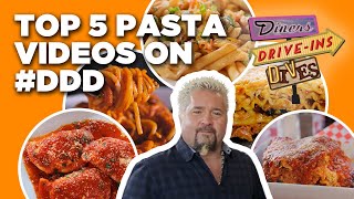 Top 5 DDD Pasta Videos of ALL Time with Guy Fieri  Diners DriveIns and Dives  Food Network [upl. by Yarw]