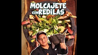 Así se prepara un molcajete con redilas pollo asado Agujita norteña y camarones [upl. by Grunenwald55]