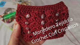 Monedero Tejido a Crochet Con Cristalitos [upl. by Eeliram]