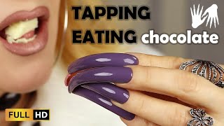 ASMR tapping scratching eating WHITE CHOCOLATE [upl. by Obeded114]