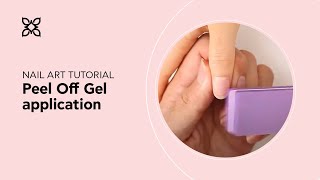 BLUESKY Nail Design Tutorial  Peel Off Gel application [upl. by Ylak]