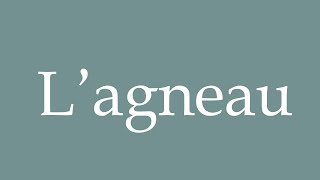 How to Pronounce L’agneau The lamb Correctly in French [upl. by Oglesby]