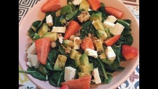 Tuto recette Salade épinard fêta avocat fraises [upl. by Lewls]