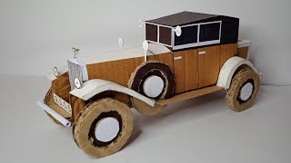 How to Make 1933 ROLLS ROYCE PHANTOM MODEL ll USE CARDBOARD ll [upl. by Zindman218]