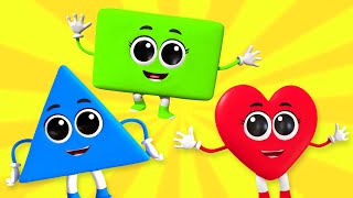 Shapes Song Preschool Rhyme And Kids Learning Video by Baby Rainbow [upl. by Gnilhsa466]