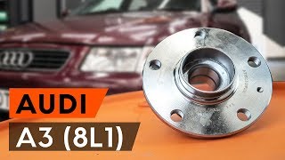 Comment remplacer roulement de roue moyeux de roue arrière une AUDI A3 1 8L1 TUTORIEL AUTODOC [upl. by Ahsekin]