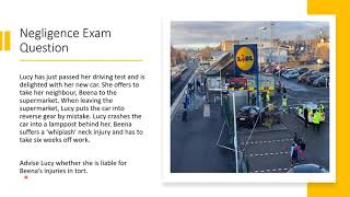 Negligence Exam Question  Applying the law to a crash scenario [upl. by Milicent]