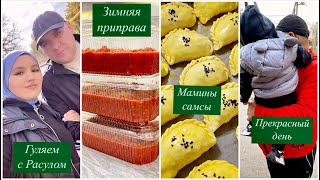 ЗИМНЯЯ ПРИПРАВА🤤ЕЗДИМ С РАСУЛОМ ПО ДЕЛАМ🥰МАМИНЫ САМСЫ🤤НОВОЕ ПЛАТЬЕ😍ДРУГ КУЗЯ🤝🙏🏻🔥 [upl. by Asp]