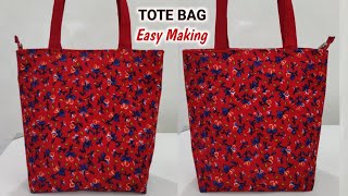 How to make Reusable Cloth Bags at home  Tote bag sewing tutorial  How to make Tote bag  DIY BAGS [upl. by Omero266]