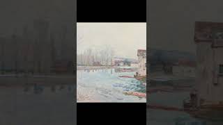 a0754 Alfred Sisley French 18401899 shorts art painting classical publicdomain [upl. by Derag]