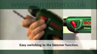 Bosch UNEO Cordless Hammer Drill LiIon 144V [upl. by Annayrb]