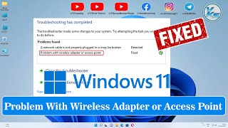 ✅ How To Fix Problem With Wireless Adapter or Access Point Error in Windows 111087 [upl. by Winikka]