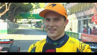 Oscar Piastri Post Race Interview Monaco GP formula1 monacogp mclaren landonorris [upl. by Joice]