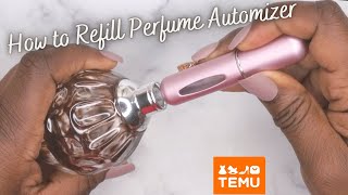 Refillable Perfume Atomizer Review  How to Clean amp Refill Travel Perfume Atomizer  Temu Finds [upl. by Jemimah]