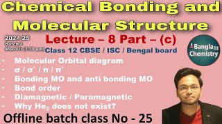 Chemical bonding Class 11 L8cBatch2molecular orbital diagram electron configurationbond order [upl. by Nate]