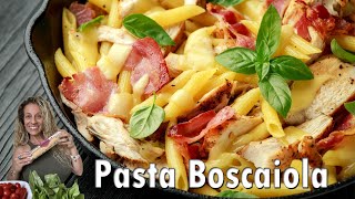 Pasta alla Boscaiola  True Italian style  The Saucy Italian [upl. by Aihtak]