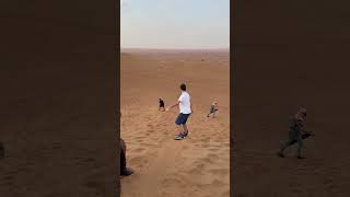 Thrilling Sandboarding Adventure in the Dubai Desert Sandboarding DubaiDesert TravelDubai [upl. by Audras]