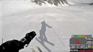 GoPro 1080 SuperView Skiing TIGNES Lanche  127kmh [upl. by Croft]