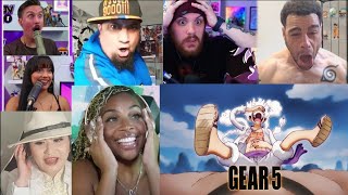 LUFFY GEAR 5 One Piece Episode 1071 Reaction Mashup JOYBOY MODEL NIKA [upl. by Aicitan41]