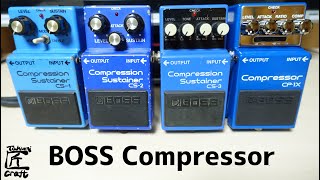 BOSS Compressor Shoot Out CP1X CS3 CS2 CS1 [upl. by Ramhaj]