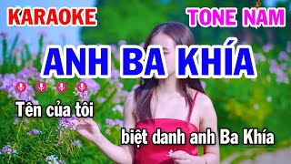 Karaoke Anh Ba Khía Tone Nam  Gm  Nhạc Sống Cha Cha KBN [upl. by Roanne]