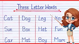 Three Letter Words  3 Letter Words  Three Letter Words Phonics  Preschool Learning [upl. by Anairuy]