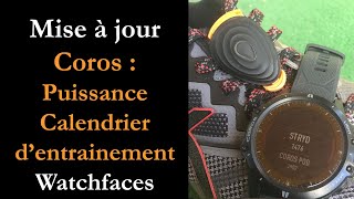 Mise à jour Coros  puissance en course à pied calendrier dentrainement watchfaces [upl. by Ellehcear]