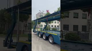 23axles Transport Tractor Towing Double Deck Hydraulic Lifting SUV Car CarrierLowbed Semi Trailer [upl. by Zoarah]