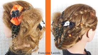 Tuto coiffure pour Halloween  Hairstyle tutorial for Halloween  Peinado para Halloween [upl. by Cruce]