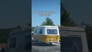 Taka przyczepa kempingowa na autostradzie pod Hanowerem auto car news automobile samochód [upl. by Zolly]